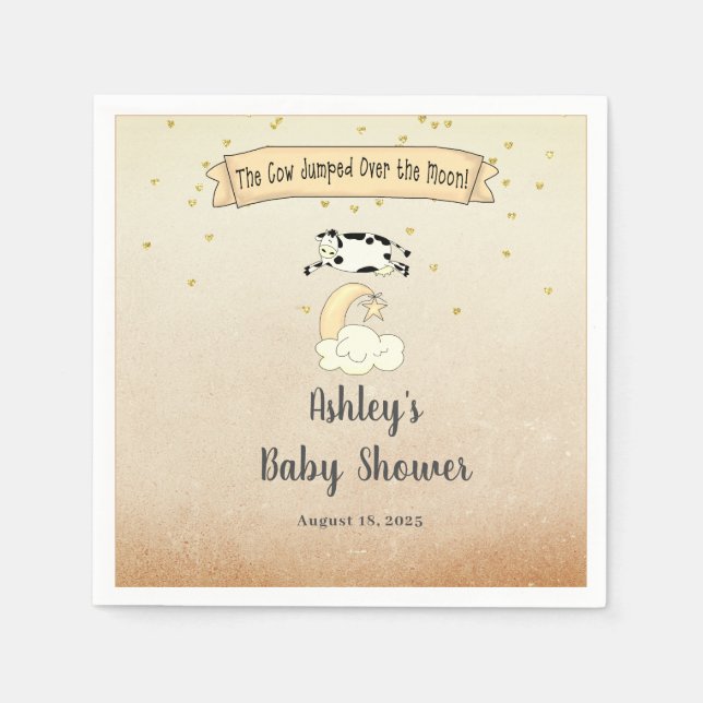 Cow Jumped Over The Moon Baby Shower     Napkins (Front)
