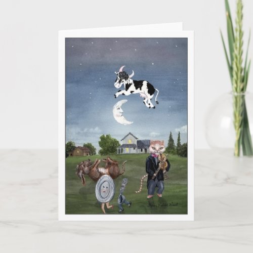 Cow Jumped Over the Moon Card
