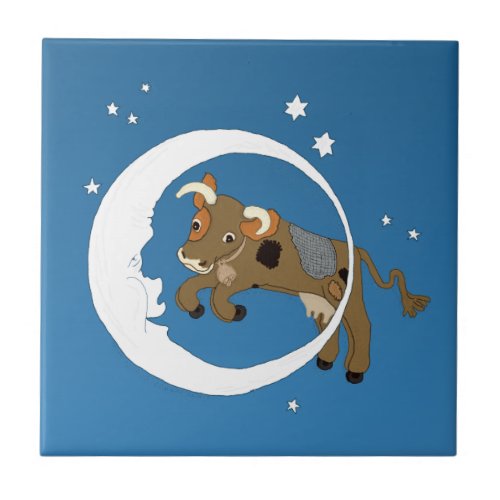 Cow Jumped Over the Moon Ceramic Tile