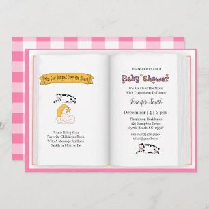 Cow Jumped Over the Moon Girls Baby Shower Invitation