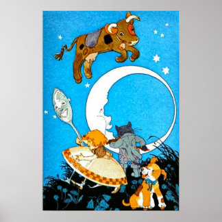 Cow Jumped Over the Moon (in 23 sizes) Poster