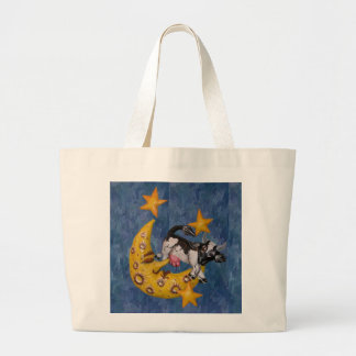 Cow jumped over the Moon Large Tote Bag