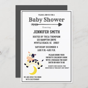 Cow Jumped Over The Moon Nursery Baby Shower Invitation