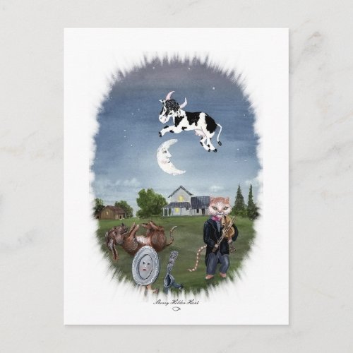 COW JUMPED OVER THE MOON POSTCARD
