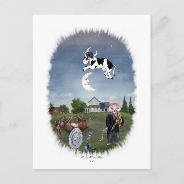 COW JUMPED OVER THE MOON POSTCARD (Front)