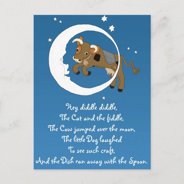 Cow Jumped Over the Moon Postcard (Front)