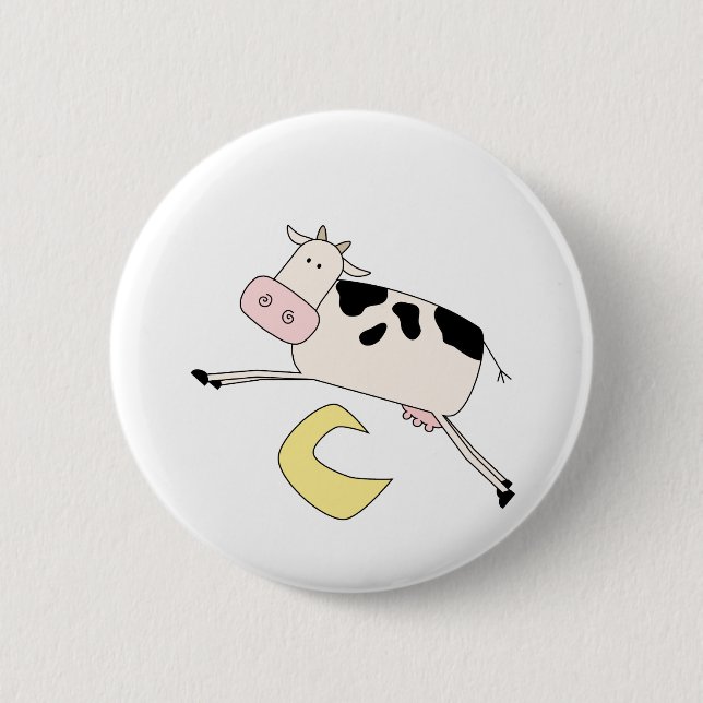 Cow Jumps Over Moon Tshirts and Gifts Button (Front)