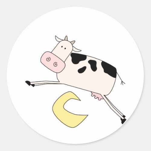 Cow Jumps Over Moon Tshirts and Gifts Classic Round Sticker