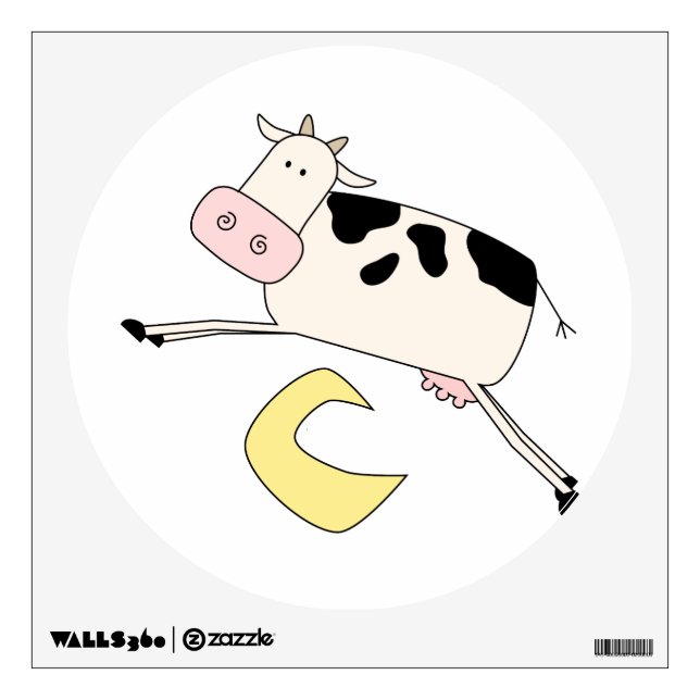 Cow Jumps Over Moon Wall Decal (Front)