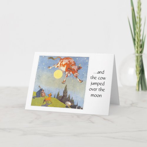 Cow Jumps Over the Moon Greeting Card
