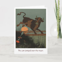 Cow Jumps Over the Moon, Greeting Card