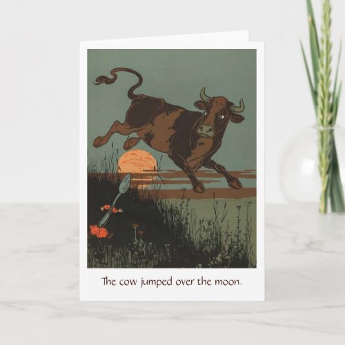 Cow Jumps Over the Moon Greeting Card