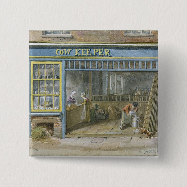Cow Keeper, 1825 Pinback Button (Front)