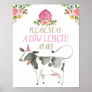 Cow Length Apart Farm Animals Barnyard Birthday Po Poster