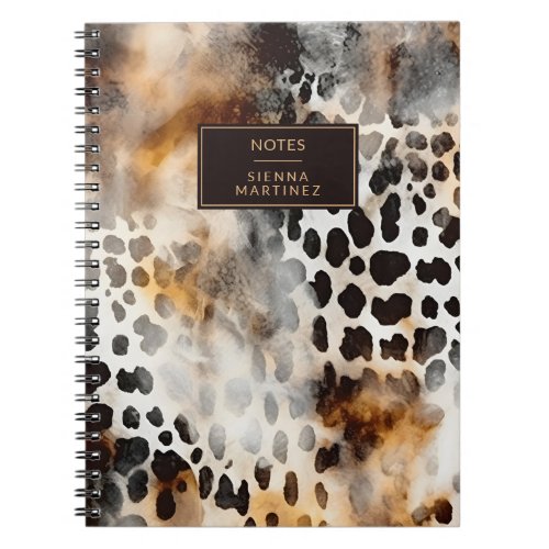 Cow Leopard Print Abstract Art Notebook