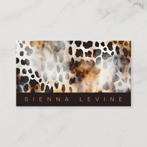 Cow Leopard Print Animal Skin Abstract Art Business Card