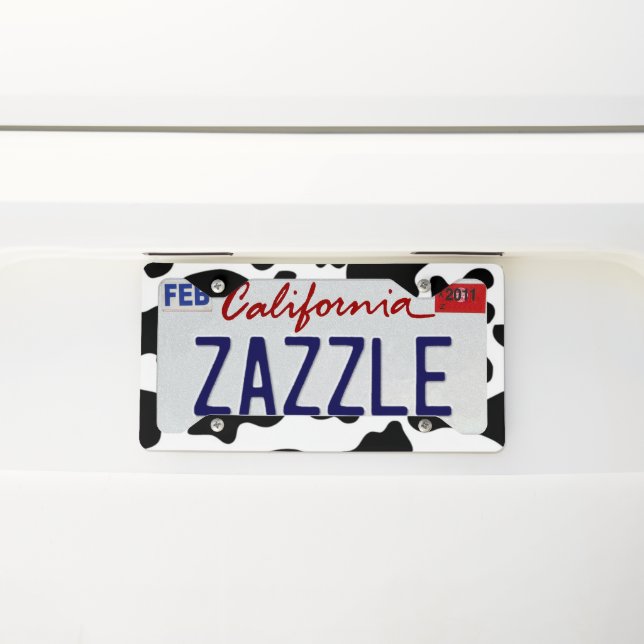 Cow License Plate Frame (On Car)