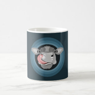 Cow licking nose coffee mug