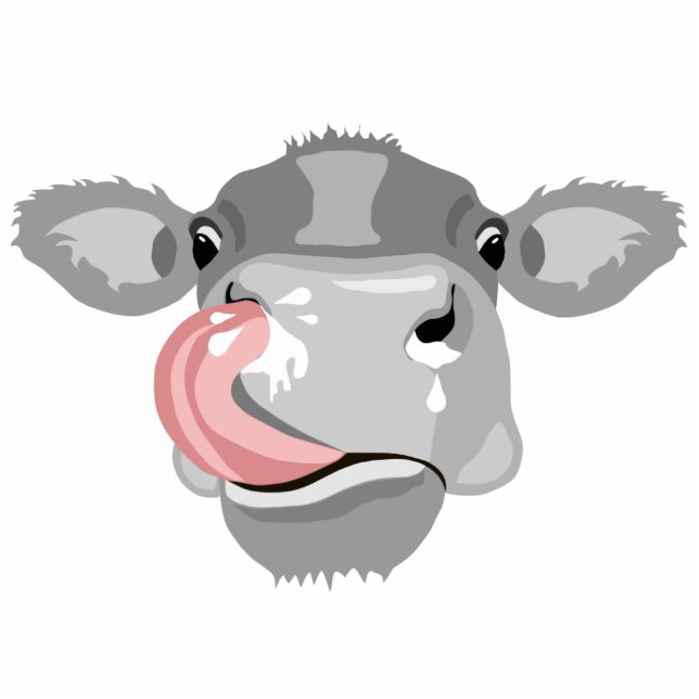 cow licking nose  cutout (Front)