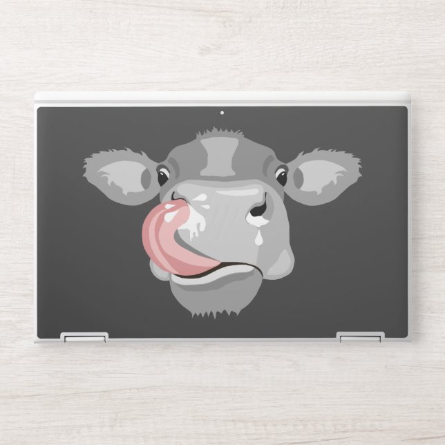 Cow licking nose HP laptop skin (Front)