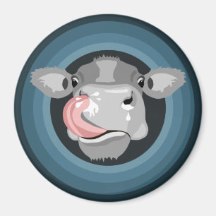 Cow licking nose magnet