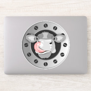 COW LICKING NOSE STICKER