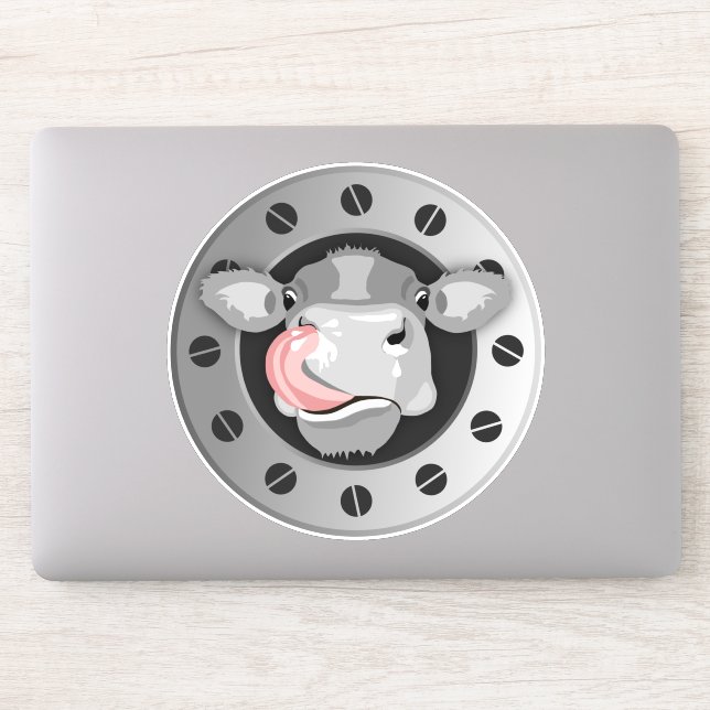 COW LICKING NOSE STICKER (Computer)