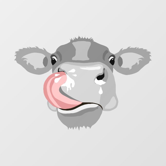 Cow licking nose window cling (Sheet)