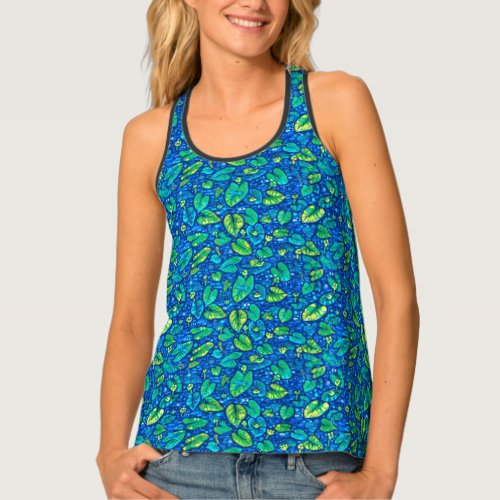 Cow Lilies Spatterdock Summer Pond Floral Pattern Tank Top