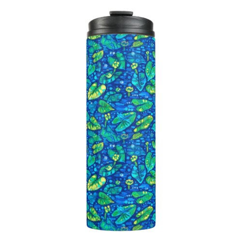 Cow Lilies Spatterdock Summer Pond Floral Pattern Thermal Tumbler