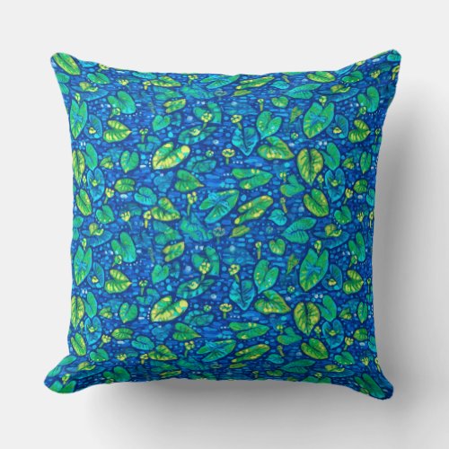 Cow Lilies Spatterdock Summer Pond Floral Pattern Throw Pillow