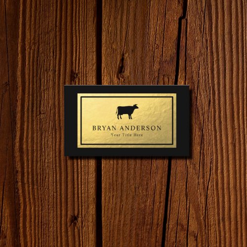 Cow Logo _ Faux Gold Foil Business Card