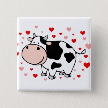 Cow Love Button by mail_me at Zazzle