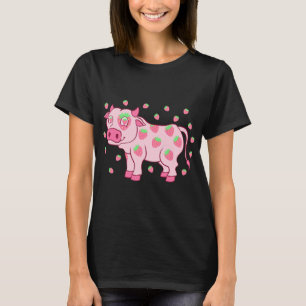 Cow Love Strawberry Milk Fruit Lover Fruitarian St T-Shirt