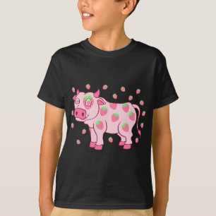 Cow Love Strawberry Milk Fruit Lover Fruitarian St T-Shirt