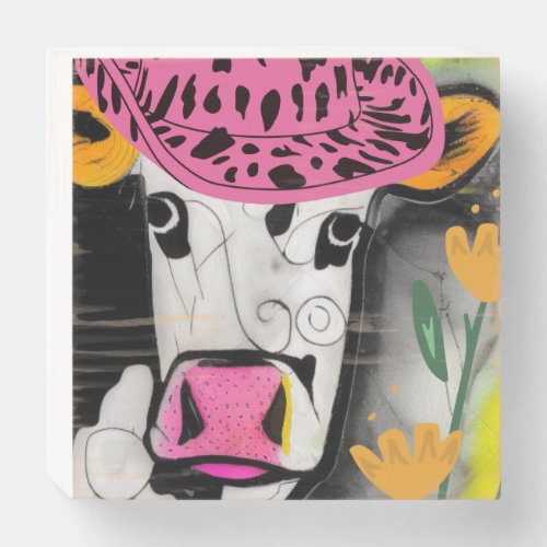 Cow Love Wooden Box Sign