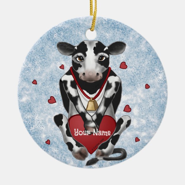 Cow Lover   Ceramic Ornament (Front)