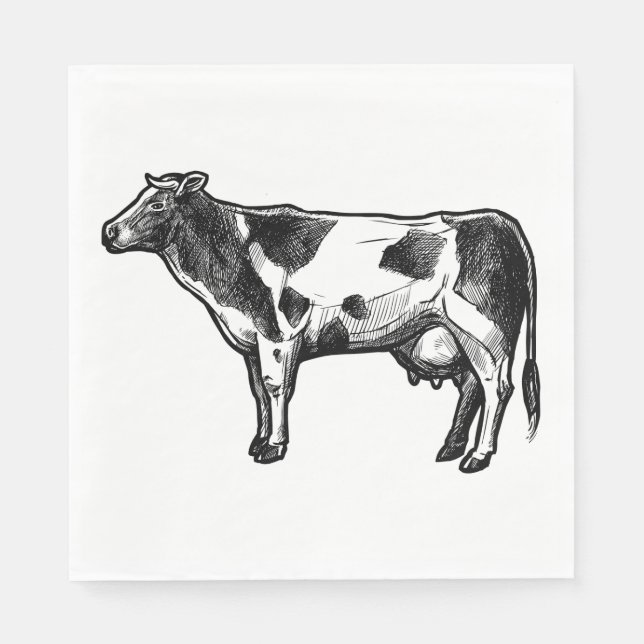 Cow Lover Country Life Farm Farmer Wedding Cows Napkins (Front)