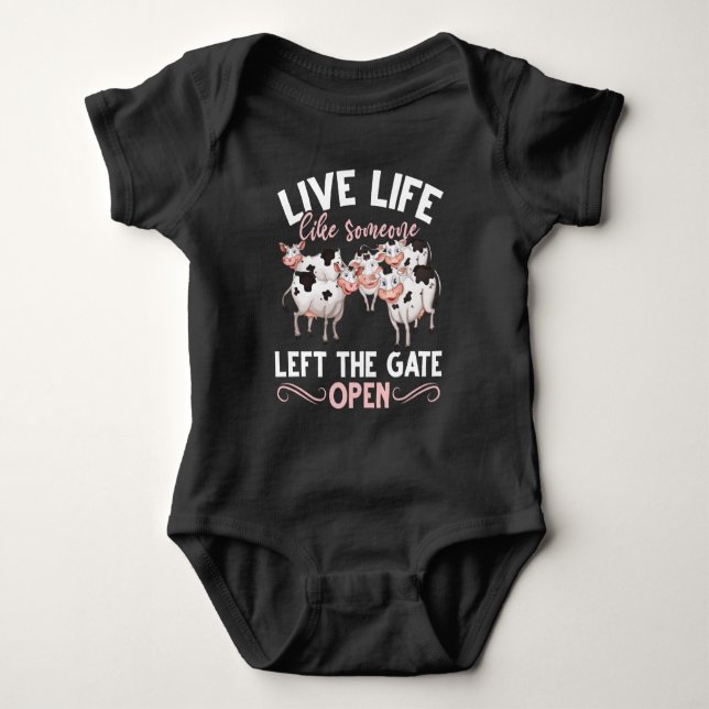Cow Lover Farm Animal Humor Heifer Farming Joke Baby Bodysuit (Front)