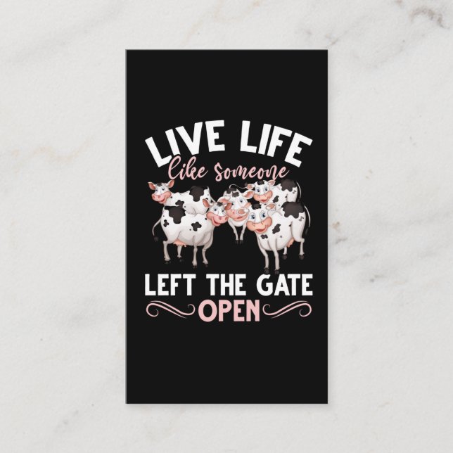 Cow Lover Farm Animal Humor Heifer Farming Joke Business Card (Front)