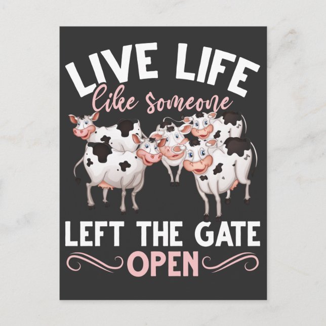 Cow Lover Farm Animal Humor Heifer Farming Joke Postcard (Front)