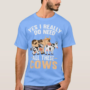 Cow Lover Funny Farmer Farming Farm Animal Cute Co T-Shirt