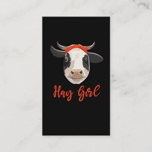 Cow Lover Girl Funny Female Cattle Farmer Business Card