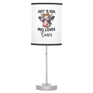 Cow Lover Just A Girl Who Loves Cows _1 Table Lamp