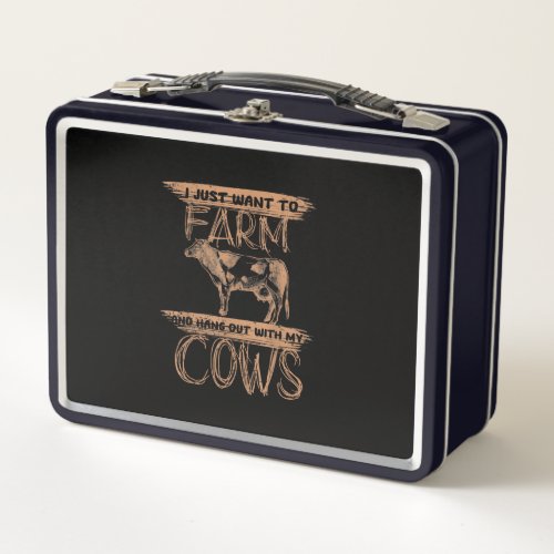 Cow Lovers  Farmer Farm Cute Animals Cow Metal Lunch Box