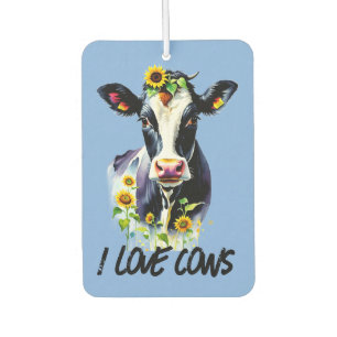 Cow Lovers I Love Cows Holstein Sunflowers Air Freshener