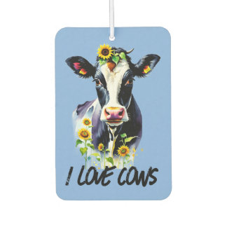 Cow Lovers I Love Cows Holstein Sunflowers Air Freshener
