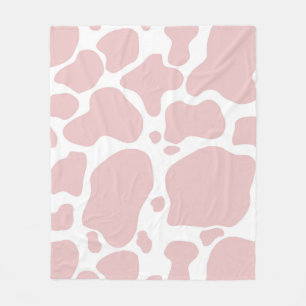 Cow Lovers Pink Cow Print Pattern Fleece Blanket
