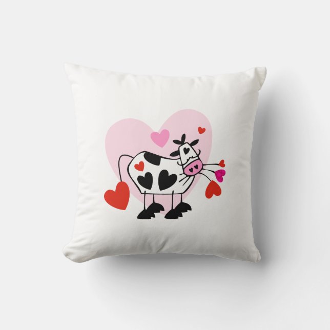 Cow Lovers Throw Pillow (Front)