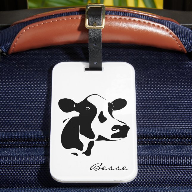 Cow Luggage Tag  (Front Insitu 2)